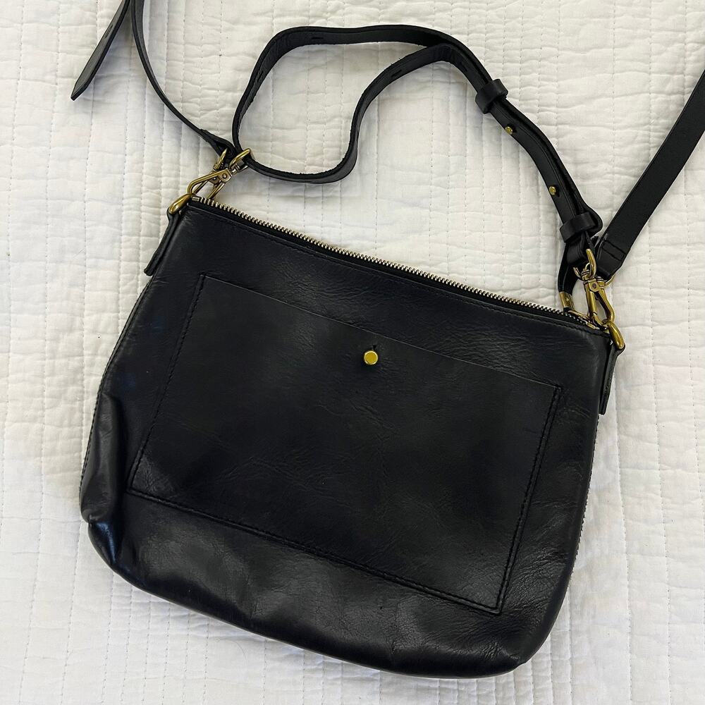 Madewell The Transport Black Leather Crossbody Bag Women's Purse